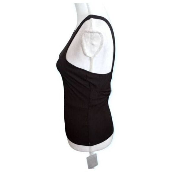 NSR LAURA TIE FRONT TEXTURED KNIT BLACK SLEEVELESS TOP SZ.M NWT. - Picture 4 of 9